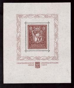 Liechtenstein #115 Extra Fine Never Hinged Souvenir Sheet