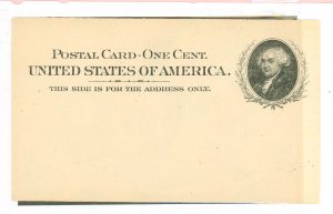 US UX15 1898 5c President John Adams Postal card