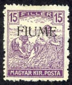 Fiume Sc# 8 MH (c) 1918 15f Hungary Overprint