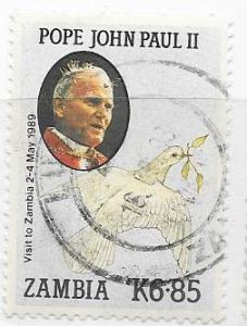 Zambia #471   Pope John Paul II   (U)  CV$4.00