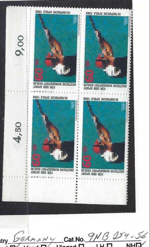 GERMANY BERLIN 9NB254-256 MNH BLOCKS OF 4 [D3]