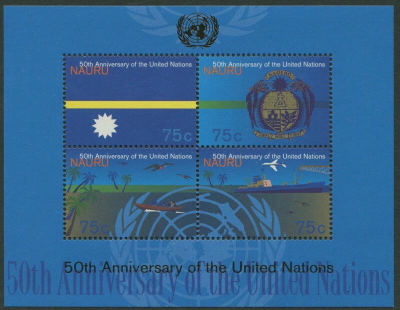 NAURU: 50th ANNIVERSARY OF THE UNITED NATIONS 1995 - MNH MINISHEET (GO224-PB)