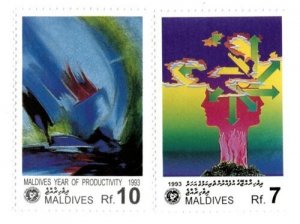 Maldives 1993 - Year of Productivity - Set of 2 Stamps - Scott #1874-5 - MNH