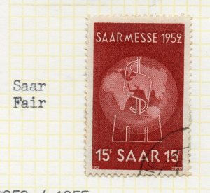 Saar 1952 Early Issue Fine Used 15F. NW-103300