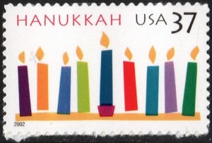 SC#3672 37¢ Hanukkah Single (2002) SA