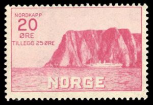 Norway #B2 Cat$35, 1930 20o + 25o carmine, lightly hinged