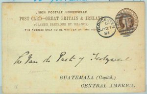 BK0818 - GB - POSTAL HISTORY - STATIONERY CARD:  GLOUCESTER to GUATEMALA 1891