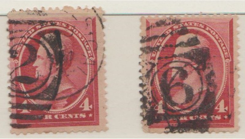 U.S. Scott #215 Jackson Stamp - Used Set of 3 Numerical Cancels