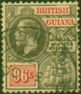 British Guiana 1927 96c Black & Red-Yellow SG282 Fine Used (2)