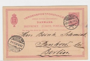 DENMARK STATIONARY CORRESPONDENCE  CARD , CANCELS PANKOW & ODENSE 1895,    R86