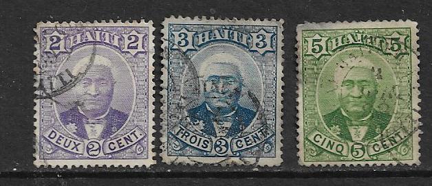HAITI 22-24 USED  GENERAL LOUIS SALOMON, SHORT SET 1887