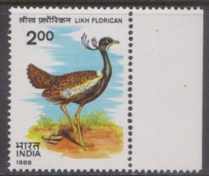 INDIA - 1989 WILDLIFE CONSERVATION / BIRDS - 1V MINT NH