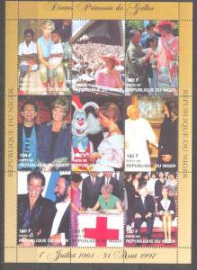 Niger 944 MNH m/s Diana/Personalities/Red Cross SCV7