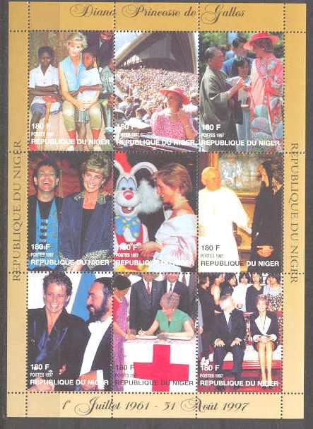 Niger 944 MNH m/s Diana/Personalities/Red Cross SCV7