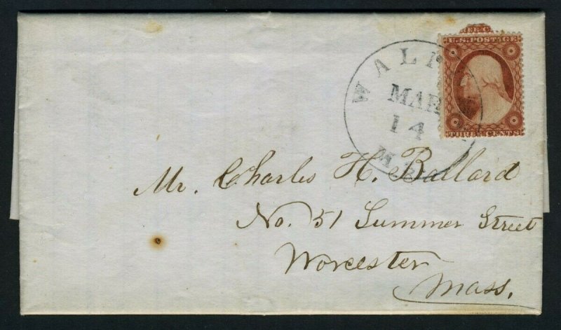 #26A on folded letter (letter regarding travel) Nice  cv$150.00