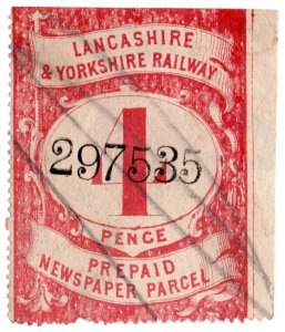 (I.B) Lancashire & Yorkshire Railway : Prepaid Newspaper Parcel 4d