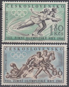 CZECHOSLOVAKIA Sc# 965-6 CPL MNH  SET of 2 - 8th WINTER OLYMPIC GAMES