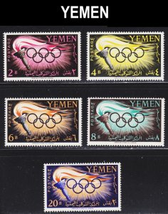 Yemen Scott 98-102 complete set F to VF mint OG H or HR.