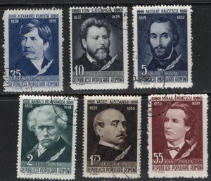 Thematic stamps ROMANIA 1958 WRITERS 2567/72 used