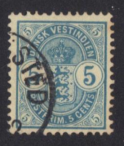 Danish West Indies  #22  used  1900     5c   blue
