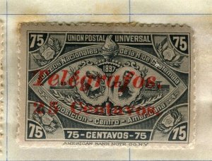 GUATEMALA; 1897 early classic TELEGRAFOS issue used 75c. value