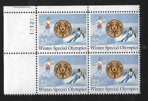 US 2142 MNH WINTER SPECIAL OLYMPICS PLATE BLOCK.