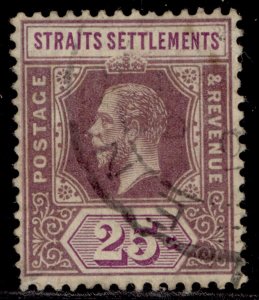 MALAYSIA - Straits Settlements GV SG205, 25c purple & mauve, FINE USED. Cat £14.