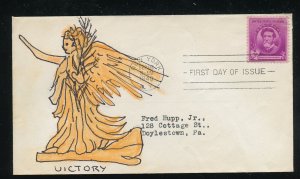 US 886 A. Sain-Gaudens Famous American Kate Hayden HC cachet FDC ADDR 