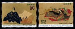 JAPAN Scott 2213-2214 MNH**  1993 International Letter Writing  Poets set