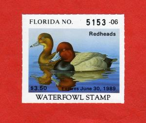 1988 Florida duck stamp #FL10; MNH; Ronald Louque, Redheads