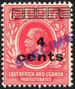 KUT SG64s KGV 4c on 6c Scarlet opt Specimen locally U/M Cat 65++ pounds