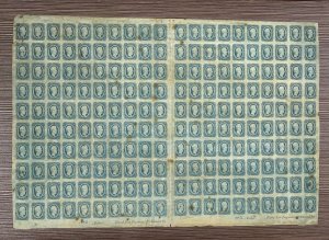 MOMEN: US STAMPS CSA #12 IMPERF FULL SHEET OF 200 UNUSED LOT #79276-1*