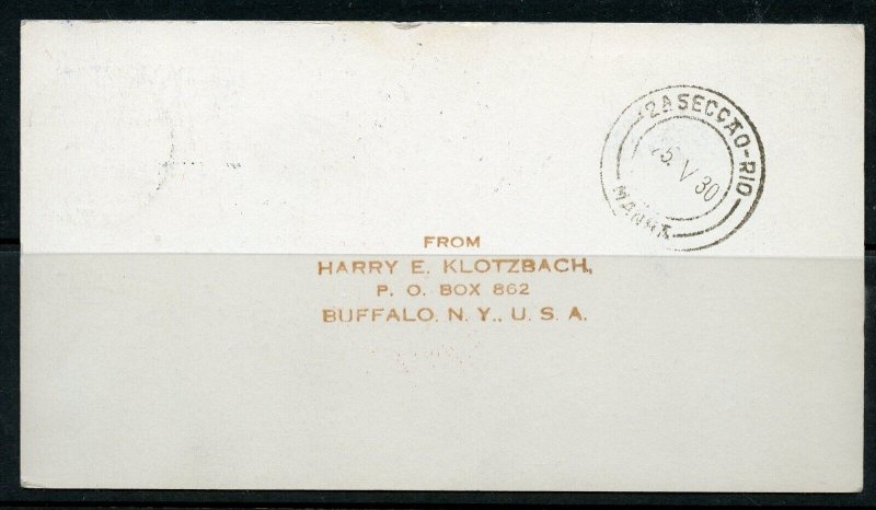 GERMANY  SCOTT #C38/39 2mk(CARD) & 4mk(COVER) SO AMERICA ZEPPELEINS FRANKED