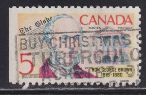 Canada 484 George Brown, The Globe & Legislature 5¢ 1968