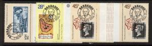 Barbados 491-3 Gutter Pairs MNH Stamp on Stamp, Rowland Hill, Map