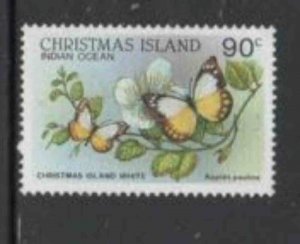 CHRISTMAS ISLAND #208 1987 90c WHITE BUTTERFLY MINT VF LH O.G