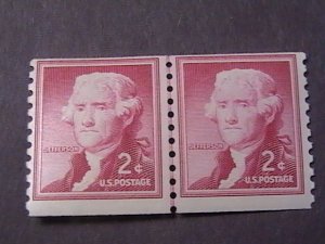 U.S.# 1055b-MINT/NEVER HINGED------JOINT LINE PAIR--JEFFERSON--1968