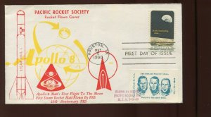 1969 US ROCKET MAIL PACIFIC ROCKET SOCIETY, APOLLO 8, EZ122C1 (Cv 142)