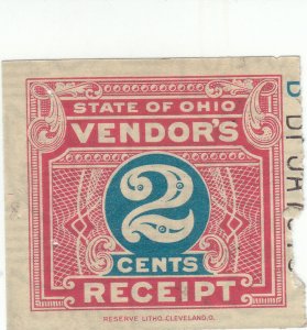 Ohio Prepaid Sales Tax Stamps - 1936 - 2c Vendor Receipt - Reserve Litho