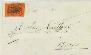 P0471 - PONTIFICIO - Storia Postale -  Sass 17 su lettera da POFI  R1 - 1868
