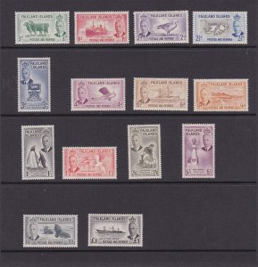 Falkland Islands 1950 Sc 107-120 KGVI set MH