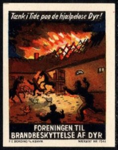 Vintage Danish Poster Stamp The Association for the Protection of Animals