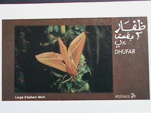 ​DHUFAR - LARGE ELEPHANT MOTH-IMPERF :MNH S/S SHEET-VERY FINE