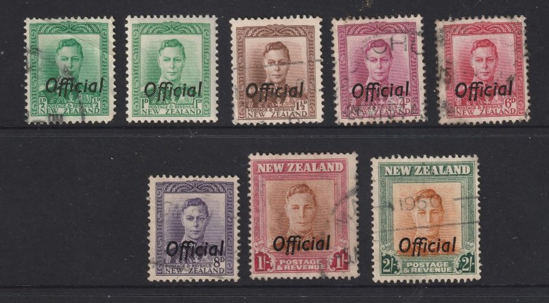 New Zealand a small lot of used KGVI Officials