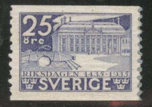 SWEDEN Scott 245 MH* 1935 p10 coil CV$6 selvage on back