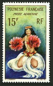 Fr Polynesia C30,lightly hinged.Michel 35. Tahitian dancer,1964.
