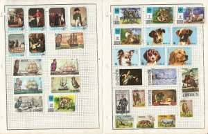 Liberia Stamp Collection on 9 Pages, Topicals, Dogs, Space, Animals, JFZ