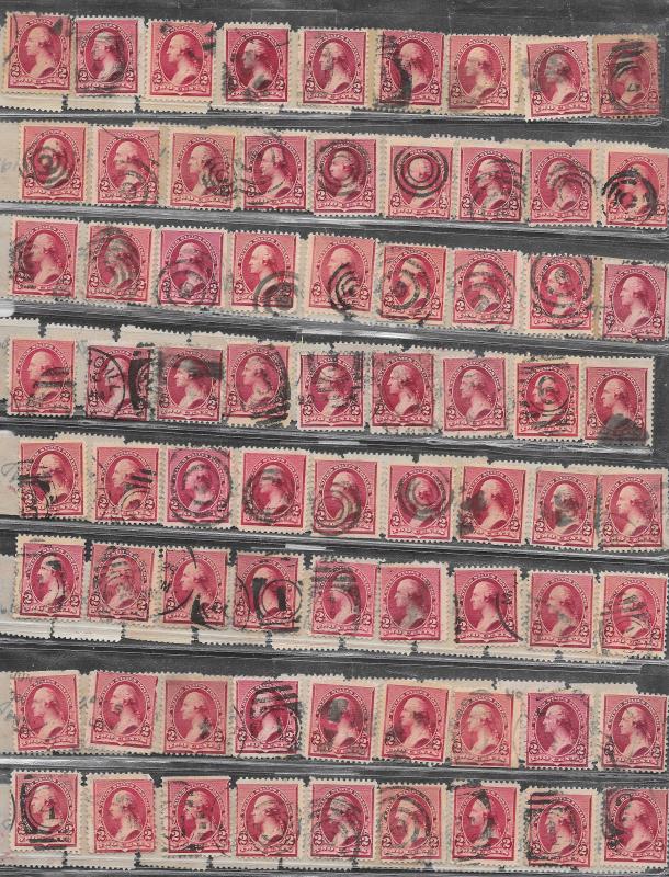 219 D Used 2c. Washingtion, Bulk lot of 864 Stamps, scv: $4,752