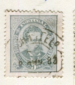 PORTUGAL; 1880s early classic Luis Perf issue fine used Shade of 5r. value