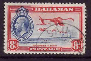 Bahamas-SC#96-used-8p car & ultra-Flamingos-KGV-1935-